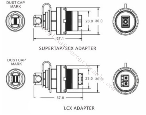 Staubdichte äußere Faser-Optikflecken-Kabel mit Verbindungsstück-Adapter IP67 Sc LC MPO