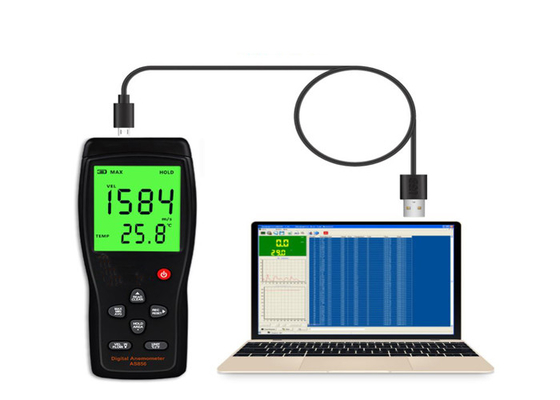 Poratble-Windgeschwindigkeits-Messgerät-Anemometer-Messgerät mit LCD-Rücklicht