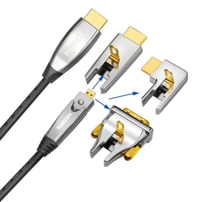 Schwarze Kabel-Faser optisches Hdmi HDMI AOC zur Ergänzungs-Unterstützung 4K 3D 18Gbps Hdmi-Kabel 10m 20m 50m