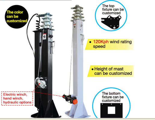 Tragbarer beleuchtender Turm-Sonnenwind-Hybridsystem-Solaranhänger-mobiles Energie-Fahrzeug LED