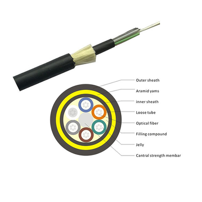 Glasfaser-optisches Kabel G652D 11.6-17.5mm 2C 4C 6C 8C 12C 24C 48C 144C ADSS