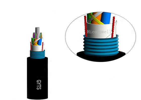 GYTS stehlen gepanzerten Kern 24/48/96/144 des Inspektionsuntertageglasfaser-optischen Kabels