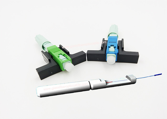 Schnelles Verbindungsstück-blaues Grün FTTH-Einsatz-Verlust-Faser-Optikkomponenten Sc APC UPC