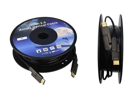 60Hz 18Gbs veranschlagte kupfernes Faser-Lichtleiterkabel 15m HDMI 2,0 D bis d-Alternativstecker