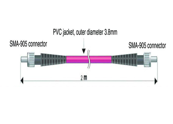 Schwarzer Paintcoat-Faser-Optikflecken verkabelt genehmigten Iec 60794 Verbindungsstück SMA 905